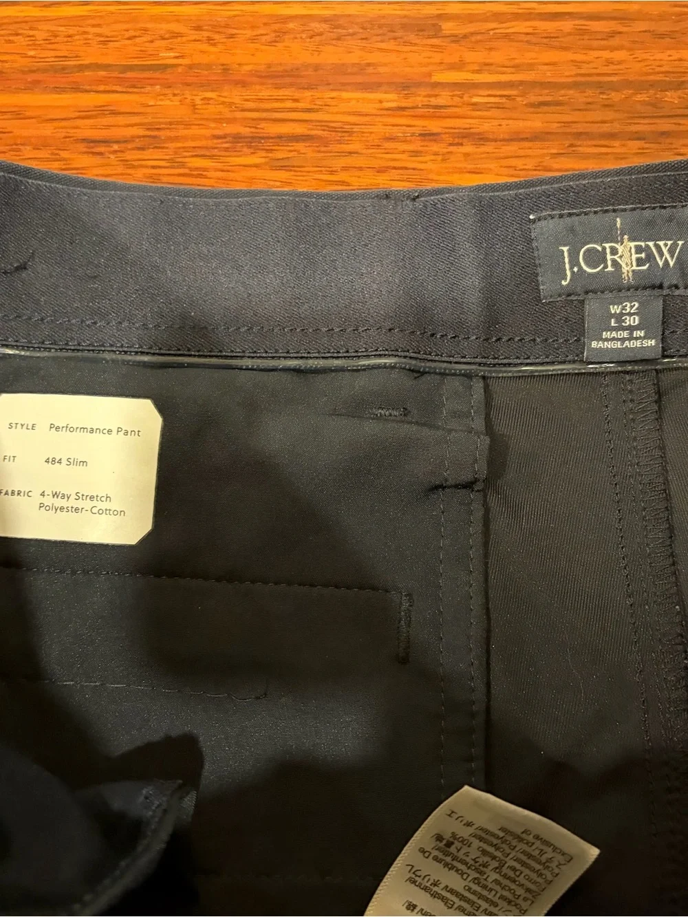 J.Crew 484 Slim-Fit Tech Performance Pants | Navy | 32x30 Pristine